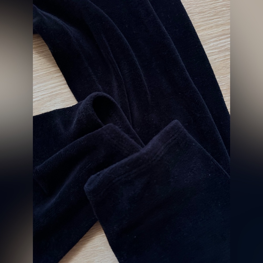 Juicy Couture Black Label Stretch Velour Rodeo Drive Leggings Y2K Drawstring S - Picture 5 of 8